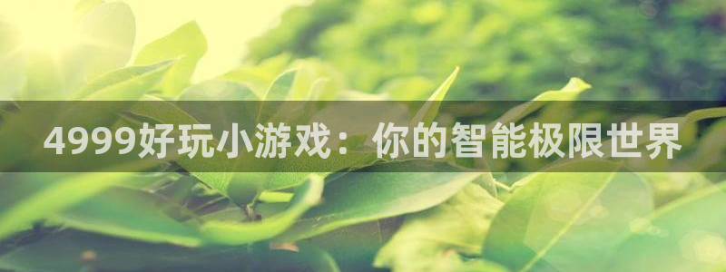 一竞技官网APP下载：4999好玩小游戏：你的智能极限世界